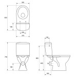 CERSANIT - WC KOMBI MERIDA 010 3/6 SEDÁTKO MERIDA POLYPROPYLEN SOFT CLOSE K03-018