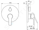 HANSA - Ligna Baterie pod omítku pro 2 spotřebiče, chrom 83859503