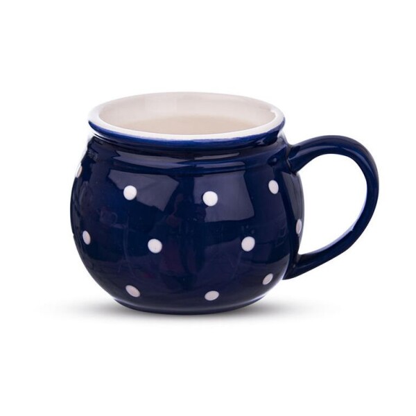 Keramický hrnek krajáč PUNTÍK modrá 200ml