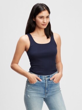 Modré dámské tílko ribbed tank top GAP