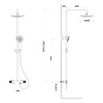 SAPHO - SOLARIS sprchový sloup s termostatickou baterií, chrom/černá mat WD139CB