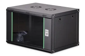 Digitus Dynamic černá / Nástěnný rozvaděč / 19" / 7U / 385x600x450 mm / skleněné dveře / IP20 (DN-37101)
