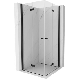 MEXEN/S - Mist-F Duo sprchový kout skládací dveře 110 x 110, transparent, černá 8A6-110L-110P-70-00