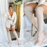 Sexy Fashionista Overknees barva BEIGE velikost 40