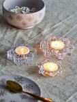 Bloomingville Skleněný svícen na čajovou svíčku Dania Clear – set 3 ks, čirá barva, sklo