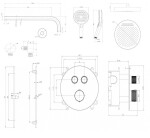 Kielle - Oudee Termostatická baterie pod omítku, pro 2 spotřebiče, s příslušenstvím a tělesem, chrom 20627SPT20