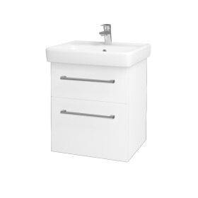 Dřevojas - Koupelnová skříňka Q MAX SZZ2 55 - N01 Bílá lesk / Úchytka T03 / L01 Bílá vysoký lesk 61251C