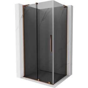 MEXEN/S - Velar L sprchový kout, posuvné dveře 100 x 120, grafit, růžové zlato 871-100-120-43-60