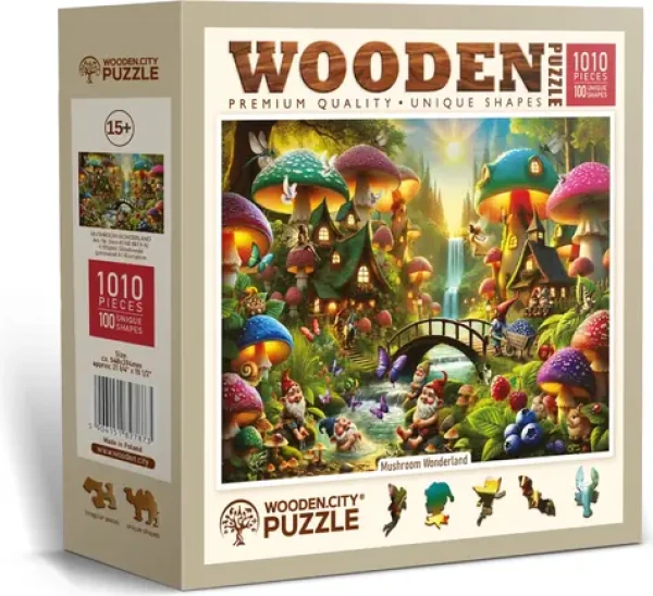 WOODEN CITY Dřevěné puzzle Houbová říše divů
