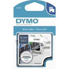 Páska do štítkovače DYMO D1 S0718040 polyamid Barva pásky: bílá Barva písma:černá 12 mm 3.5 m