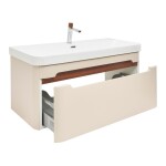 Koupelnová skříňka s umyvadlem a baterií SAT Fusion 97,5x43x45 cm pískově béžová mat SATFUSION100BEUBA SATFUSION100BEUBA