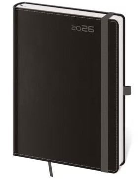 Diář 2026 týdenní B6 Double Black s poutkem