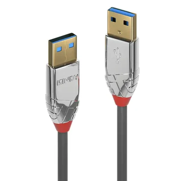 Lindy Cromo Line šedá / USB kabel / USB 3.0 Typ A - Typ A / 5 Gbit/s / 1 m (36626)