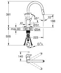 GROHE - Feel Dřezová baterie s výsuvnou sprškou, chrom 31486001