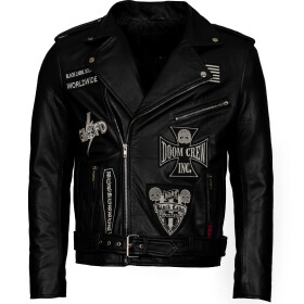 Pánská Kožená Bunda Křivák Zelda Lèvèl Brixton Černá Velikost: 3XL