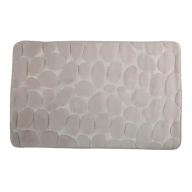 MSV PEBBLES koupelnová předložka 40 x 60 cm béžová / polyester, PU pěna / protiskluzová