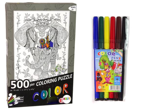 Mamido Puzzle k vymalování Slon 500 dílků