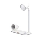 WG - Led lampička s bezdrátovým nabíjením a bluetooth speakerem WG Retro Kathie, bílá