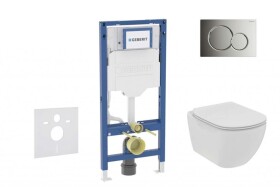 GEBERIT - Duofix Set předstěnové instalace, klozetu Tesi a sedátka softclose, tlačítko Sigma01, lesklý chrom SANI11CD1109