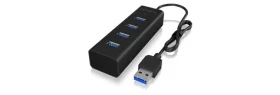 IcyBox IB-HUB1409-U3 USB Hub černá / 4x USB 3.0 / s připojením USB 3.0 AM (IB-HUB1409-U3)