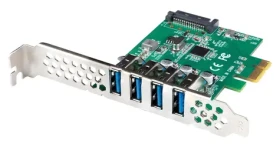 Lanberg PCIe karta 4x USB 3.1 Gen1 / PCIe rozšiřující karta / 4x USB 3.2 Gen 1 Type-A / Low Profile (PCE-US3-004)