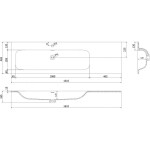 MEXEN - Vela umyvadlo zapuštěné do desky levá 161 x 46,5, bílá lesk 25231600L