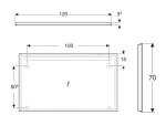 GEBERIT - Option Zrcadlo s LED osvětlením, 120x70 cm, hliník 502.810.00.1