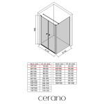 CERANO - Sprchový kout Antelo L - L/P - 6 mm - chrom, transparentní sklo - 76x40 - otočný CER-666799