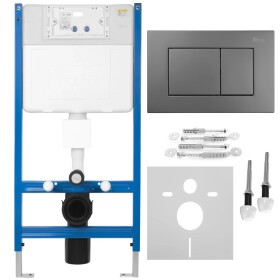 REA - Podomítkový WC systém K011A-Q + tlačítka J Titan KPL-E0638