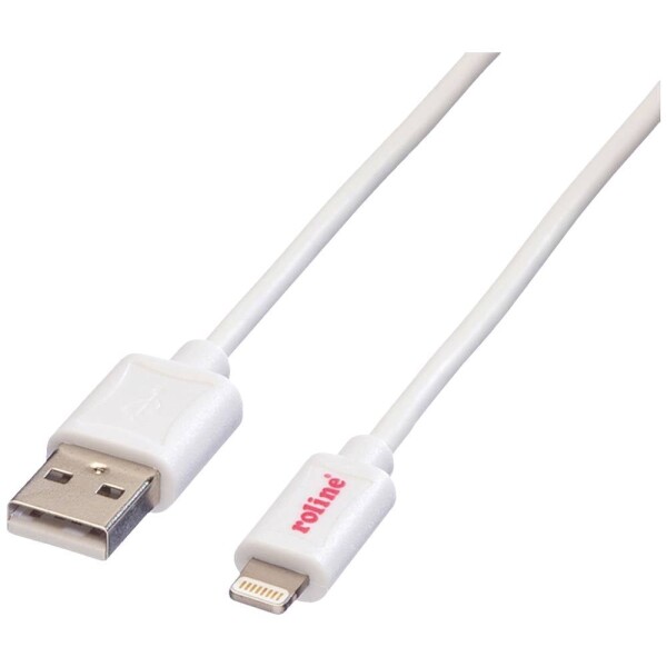 Roline USB kabel USB 2.0 USB-A zástrčka, Apple Lightning konektor 1.00 m bílá stíněný 11.02.8321