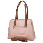 Trendy dámská koženková kabelka na rameno Remiga, světle růžová