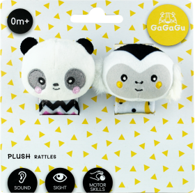 Plyšové chrastítko na ruku opice, panda - TOMI