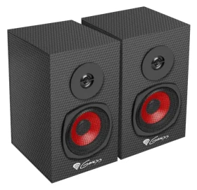 Genesis Helium 200 černo-červená / Reproduktory / 20W RMS / 2.0 stereo / dřevo / Jack 3,5 mm (NCS-1305)