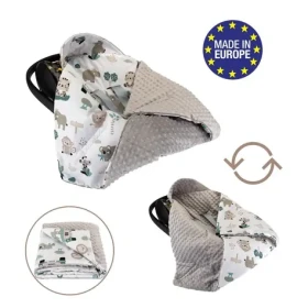 Bomimi Zavinovací deka do autosedačky minky pojízdná zoo, šedá xy (BO2208GRY041)