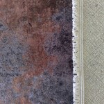 DumDekorace Moderní koberec s ornamentálním rámem - šedohnědý Šířka: 80 cm | Délka: 150 cm