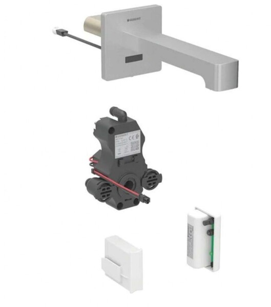 GEBERIT - Brenta Elektronická umyvadlová baterie pod omítku, napájení z generátoru, easy to clean, kartáčovaná nerez 116.296.SN.1