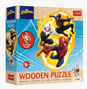 Dřevěné Puzzle 50 dílků Spiderman