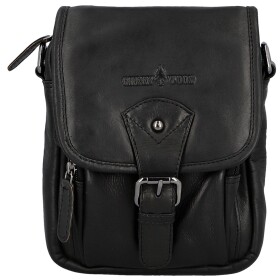 Trendy pánská kožená crossbody taška GW Gawain, černá