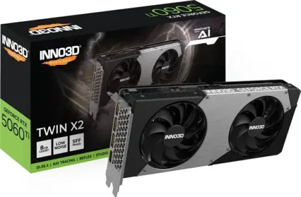 INNO3D GeForce RTX 5060 Ti 8GB TWIN X2 / 2407MHz / 8GB GDDR7 / 128-bit / 1x HDMI + 3x DP / 650W (8) (N506T2-08D7-193075N)