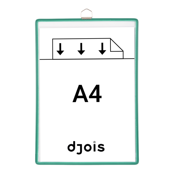Djois rámeček s kapsou a očkem, A4, otevřený shora, zelený, 5 ks