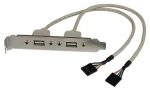 StarTech USB slotový panel adaptér stříbrná / Redukce / 2x USB-A / IDC / 0,29 m (USBPLATE)