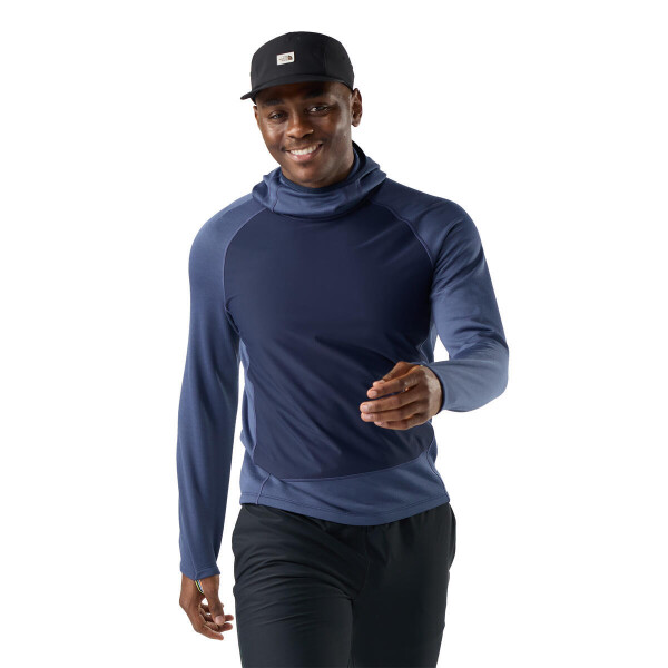 SMARTWOOL Mens Active Fleece Wind Hoodie, Nightfall/Deep Navy (vzorek) velikost: M