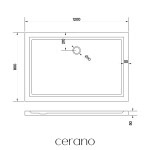 CERANO - Sprchová vanička obdélníková Soto - akrylát - bílá lesklá - 120x80x5 CER-425557