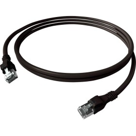 Easylan CPP1OSASAS0075 RJ45 síťové kabely, propojovací kabely CAT 6A S/FTP 7.50 m černá dvoužilový stíněný, bez halogenů, samozhášecí 1 ks