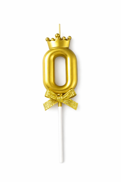 Dortová svíčka s "korunkou" zlatá č.0