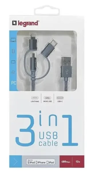 PGS Kabel USB 3v1 / Nabíjecí kabel / Univerzální (NTLR050693)