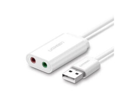 UGREEN Externí zvuková karta USB-A (M) - 2x 3.5mm Jack (F) 0.15m bílá (6957303831432)
