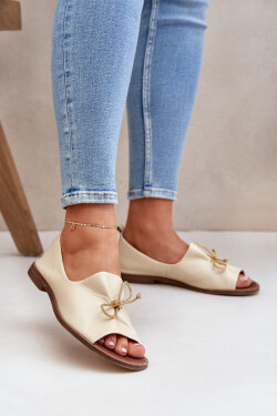 Zazoo 2660 Kožené Dámské Baletky Jasně Béžové 36