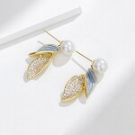 Luxusní náušnice s bílou perlou Ignácia - sladkovodní perla, Bílá