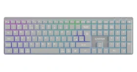 Canyon HKB-W11 šedá / Klávesnice / bezdrátová / voděodolná / RGB podsvícení / CZ/SK layout (CNS-HBTK11G-CS)